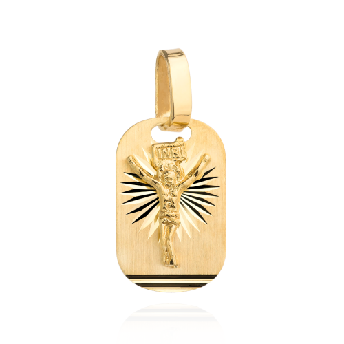Złoty Medalik z Ukrzyżowanym Jezusem - Złoto 585 - Prezent na Bierzmowanie.png