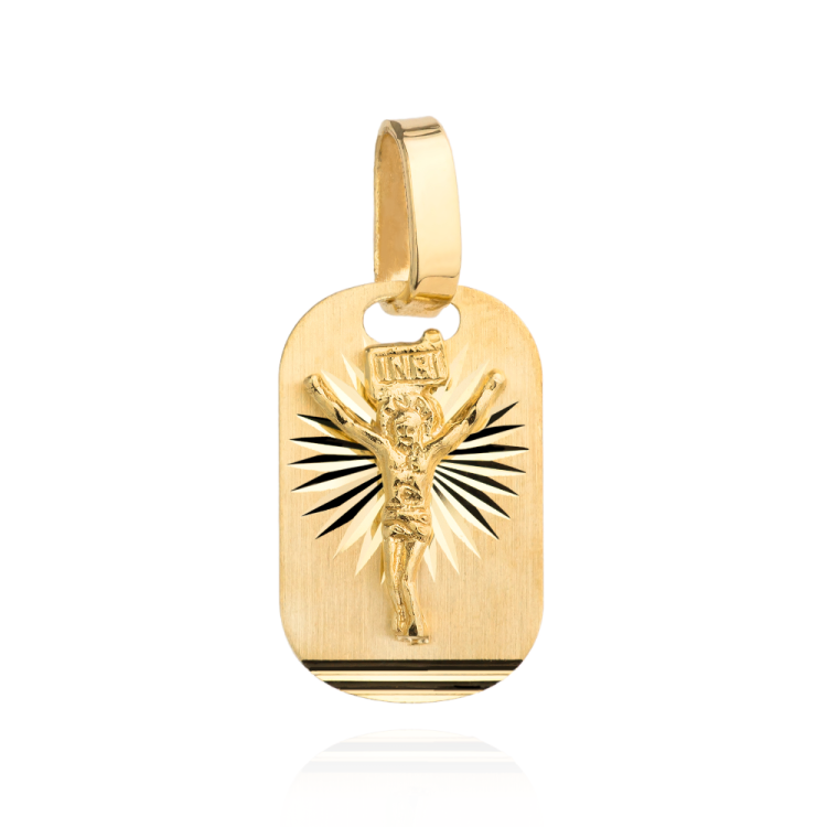 Złoty Medalik z Ukrzyżowanym Jezusem - Złoto 585 - Prezent na Bierzmowanie.png