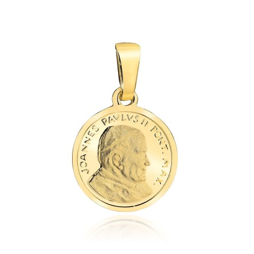 Złoty Medalik z Janem Pawłem II - Złoto 585 - Prezent na Komunię.jpg