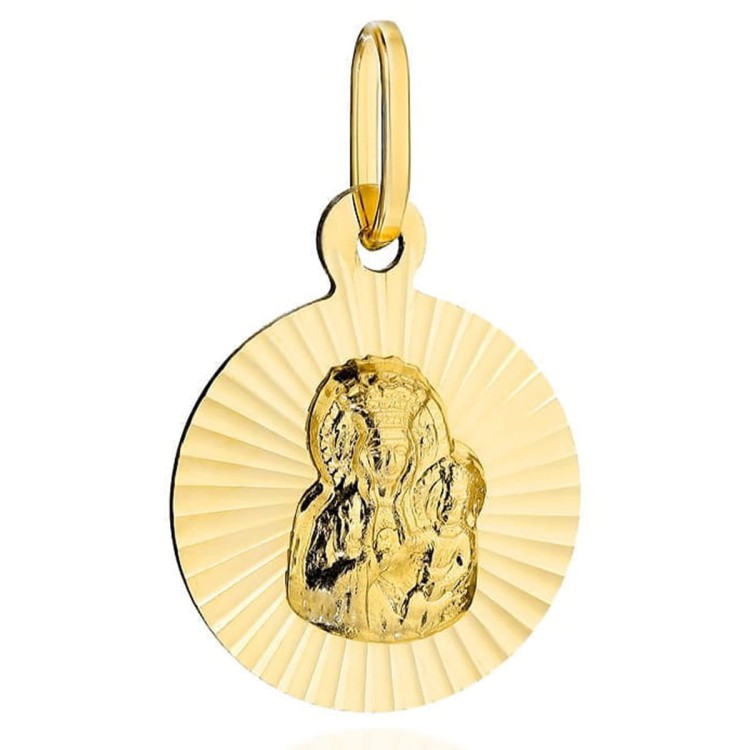 Mennica Świdnicka - Złoto 585 - Medalik złoty Matka Boska Częstochowska w diamentowanym kółku.jpg