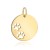 Zawieszka złota pełne kółko i łapki psa