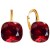 Złote Kolczyki Square z Kryształem Swarovski Rote Srebro 925.jpg