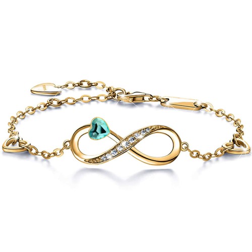 Wyjątkowa Złota Bransoletka Infinity Serce Celebrytka Prezent Dla Żony Mamy Córki Przyjaciółki Srebro 925.jpg