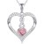 Srebrny Wisiorek Serce z Różowym Kryształem - Idealny Prezent dla Kobiety - Srebro 925