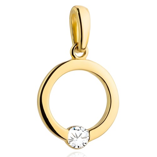 Złota Zawieszka Ring z Cyrkonią - Złoto 585.jpg
