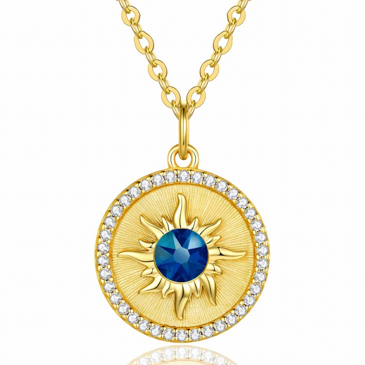 Pozłacany Naszyjnik ze Srebra 925 z Markowymi Kryształami i Cyrkoniami - Luksusowy Prezent dla Kobiety