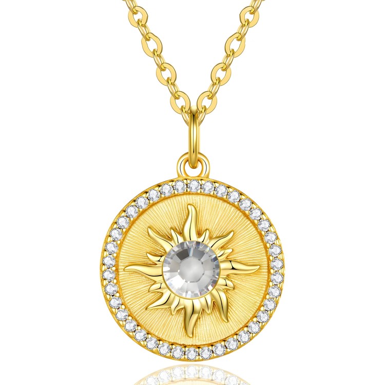 Elegancki Naszyjnik ze Srebra 925 Pokryty 24-Karatowym Złotem z Błyszczącymi Cyrkoniami