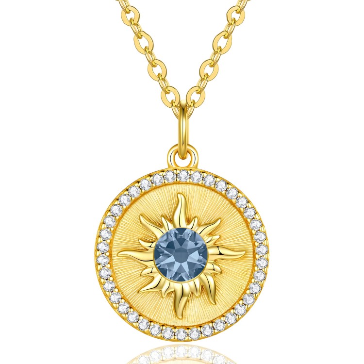 Wyjątkowy Naszyjnik z Motywem Słońca - Złocone Srebro 925 z Lśniącymi Kryształami i Cyrkoniami