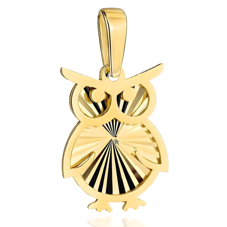Złota pr.585 Zawieszka Diamentowana Sowa - Złoto 585.jpg