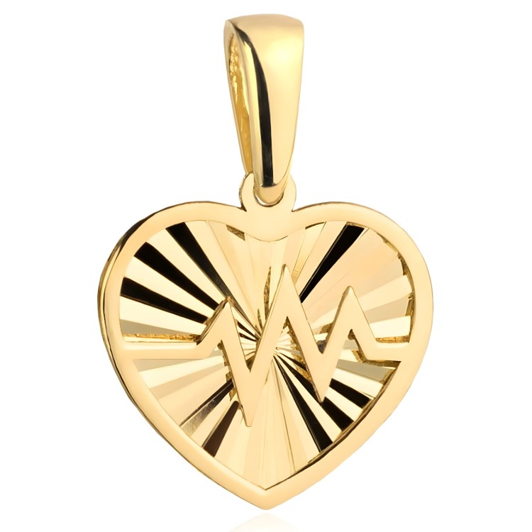 Złota pr.585 Zawieszka Diamentowane Serce i Linia Życia - Złoto 585.jpg