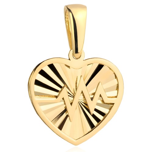 Zawieszka złota diamentowane serce z linią życia - Złoto 585.jpg