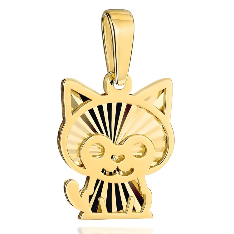 Złota Zawieszka Diamentowany Kotek - Złoto 585.jpg