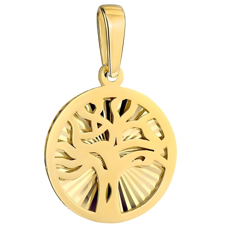 Złota Zawieszka Drzewko Szczęścia w Diamentowanym Kółeczku - Złoto 585.jpg