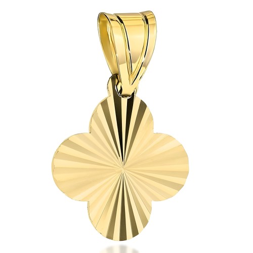 Złota pr.585 Zawieszka Koniczynka Zdobiona Diamentowaniem - Złoto 585.jpg