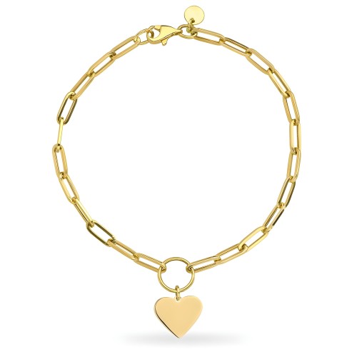 Złota Bransoletka Ogniwa i Pełne Serce - Złoto 585.jpg