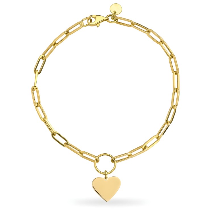 Złota Bransoletka Ogniwa i Pełne Serce - Złoto 585.jpg