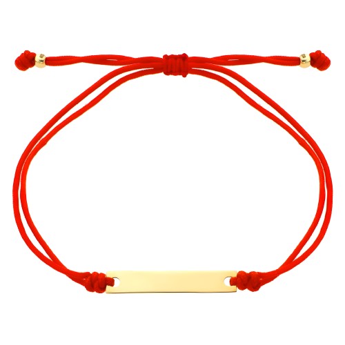 Bransoletka ze Złotą Blaszką Próby 585 na Czerwonym Sznurku - Perfekcyjny Upominek dla Każdej Kobiety.jpg