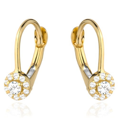 Złote Kolczyki z Cyrkoniami w Kształcie Kwiatka - Złoto 585.jpg