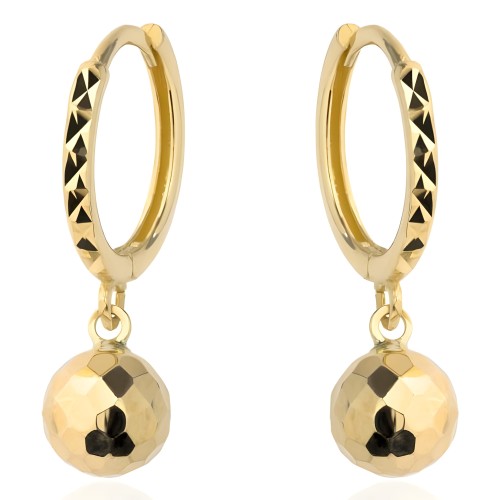 Kolczyki ze Złota 585 - Kula dyskotekowa Zawieszona na Kółku.jpg