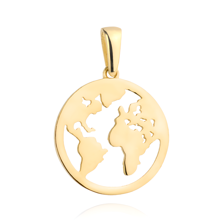Złota Zawieszka Wisiorek Kula Ziemska- Złoto 585 - Prezent na Urodziny Gwiazdkę.png