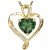 Srebrny Pozłacany Naszyjnik Serce z Zielonym Kryształem i Cyrkoniami Prezent na Urodziny Srebro 925.jpg
