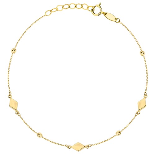 Złota Bransoletka Diamentowane Kulki i Romby - Złoto 585.jpg