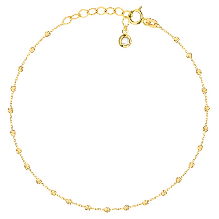 Złota 585 Bransoletka Celebrytka Delikatne Diamentowane Kuleczki.jpg