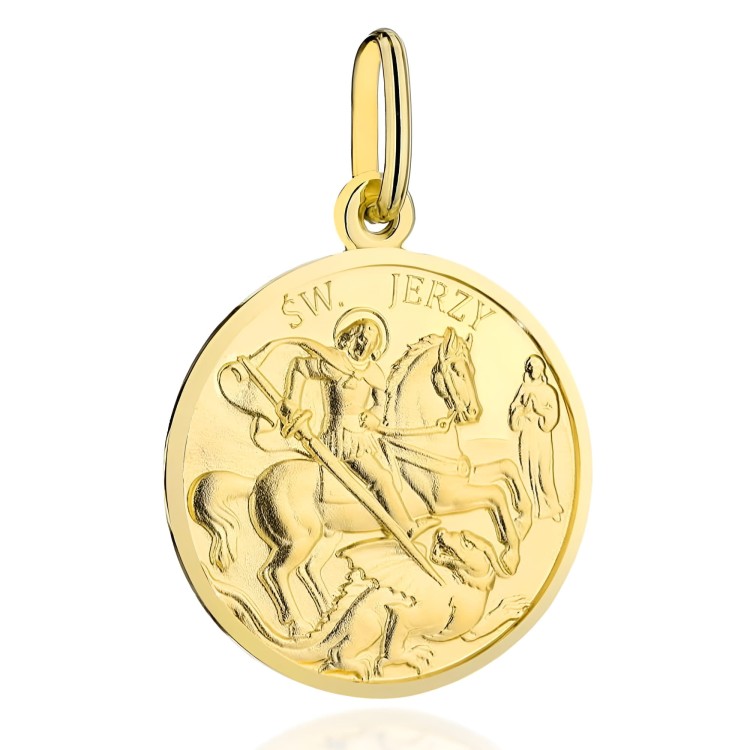 Złoty Medalik Święty Jerzy - Złoto 585 - Prezent na Bierzmowanie.jpg