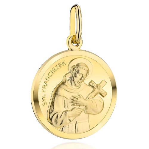 Złoty Medalik Święty Franciszek - Złoto 585 - Prezent na Chrzest.jpg