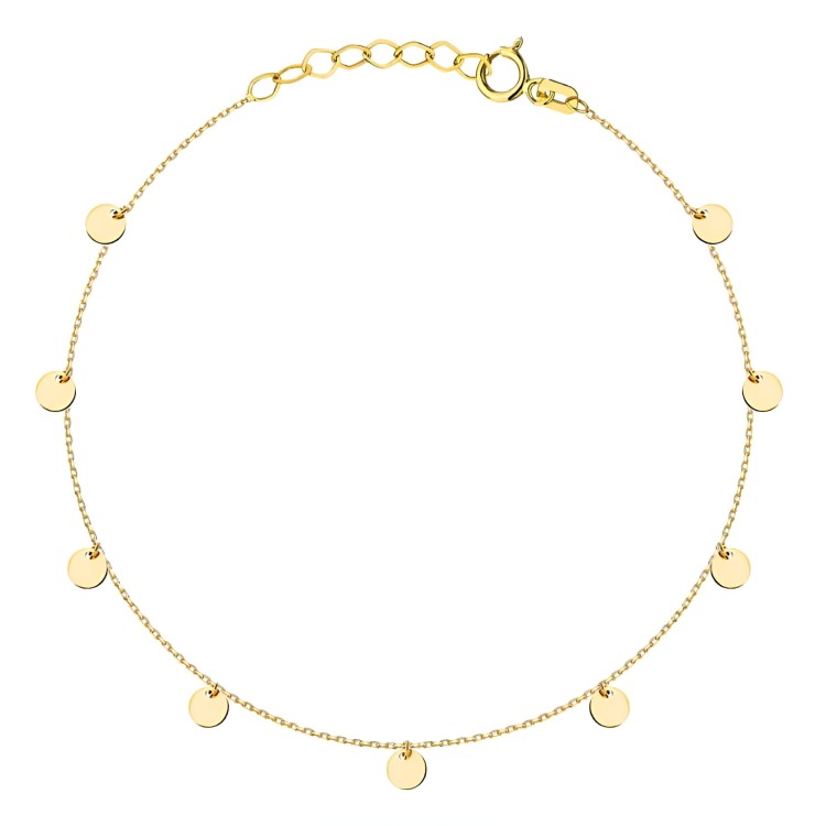 Złota Bransoletka Delikatne Pełne Kółeczka - Złoto 585 - Prezent na Dzień Kobiet.jpg