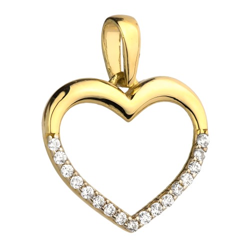 Złota Zawieszka Serce z Częścią Cyrkonii 0.75 g- Złoto 585 - Prezent na Dzień Kobiet.jpg