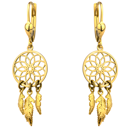 Złote Kolczyki Łapacze Snów - Złoto 585.png