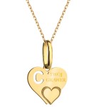 Złoty 585 Naszyjnik Literka w Sercu - Literka C Zawieszka Łańcuszek Na Prezent Złoto 585 1.20 g