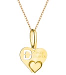 Złoty 585 Damski Naszyjnik Literka w Sercu - Literka D Zawieszka Łańcuszek Grawer Na Prezent Złoto 585 1.20 g 