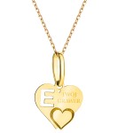 Damski Złoty Naszyjnik Literka w Sercu - Literka E Zawieszka Łańcuszek Grawer Gratis Na Prezent Złoto 585 1.20 g