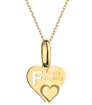 Złoty 585 Naszyjnik z Zawieszką Serce Literka F i Grawerem – Wyraź Swoje Uczucia Poprzez Elegancką Biżuterię