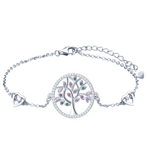 Srebrna Bransoletka Celebrytka Drzewo Życia Szczęścia Prezent na Urodziny Srebro 925.jpg