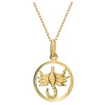 Znak Zodiaku Skorpion - Złoto 585 Naszyjnik z Łańcuszkiem Splot Ankier Idealny na Prezent 1.44 g