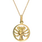 Rak Złoty Znak Zodiaku - Złoto 585 Naszyjnik z Łańcuszkiem Splot Ankier Idealny Prezent 1.63 g