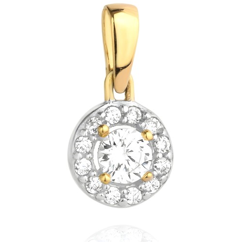 Złota Zawieszka Okrągła z Cyrkoniami prr.585 .jpg