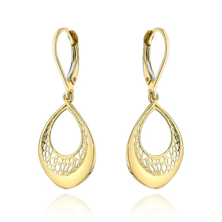 Kolczyki złote ażurowe łezki