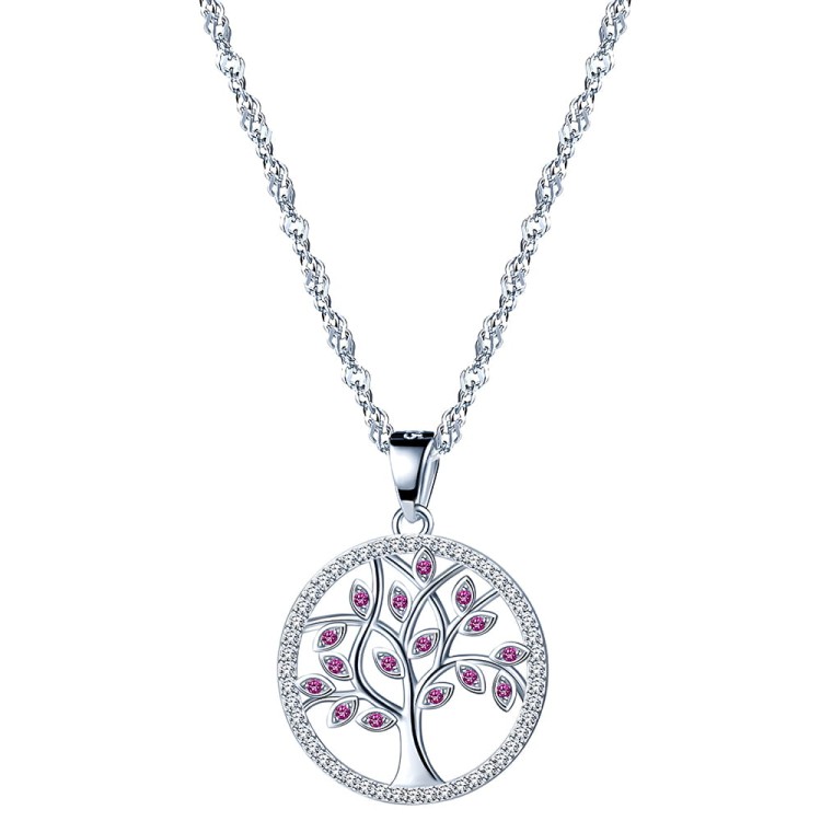 Srebrny Naszyjnik Drzewo Życia Szczęścia Prezent na Urodziny Rocznica Srebro 925.jpg
