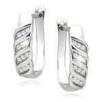 Srebrne Kolczyki z Cyrkoniami Crystal - Srebro 925 Antyalergiczne Rodowane