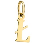 Złota Zawieszka Literka Ł - Złoto 585 - Damski Złoty Wisiorek - Cały Alfabet