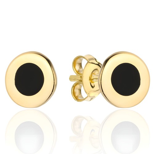 Złote Kolczyki pr. 585 Czarne Kółeczko - Złoto 585.jpg