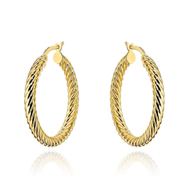 Kolczyki złote kółka o gęstym splocie