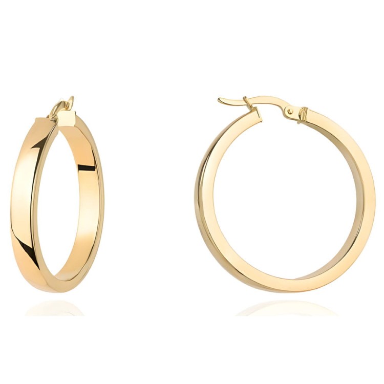 Złote Kolczyki pr. 585 Kółka Szerokie na Angielskim Zapięciu 2,8 cm - Złoto 585.jpg