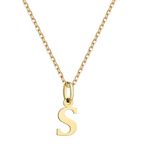 Złoty Naszyjnik Literka S - Zawieszka i Łańcuszek Ankier - Złoto 585 .jpg