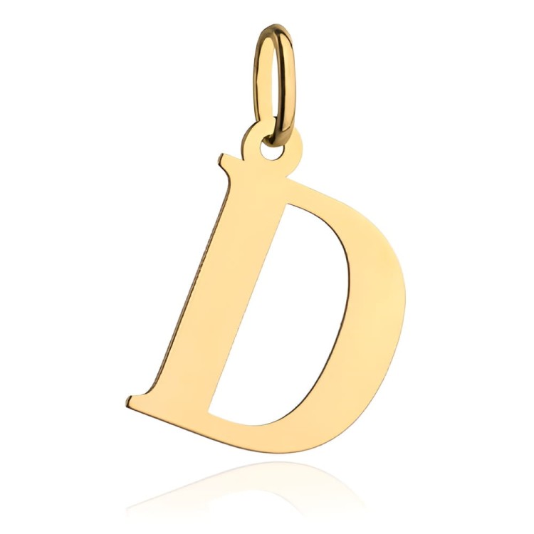 Złota pr. 585 Damska Zawieszka Literka D Duża - Prezent na Urodziny Imieniny - Złoto 585.jpg