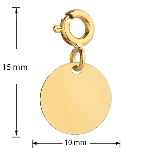 Złota pr. 585 Damska Zawieszka/Charms Pełne Kółko  złoto 585.jpg